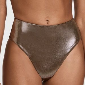 Good American Good Waist Metallic Bikini Bottoms